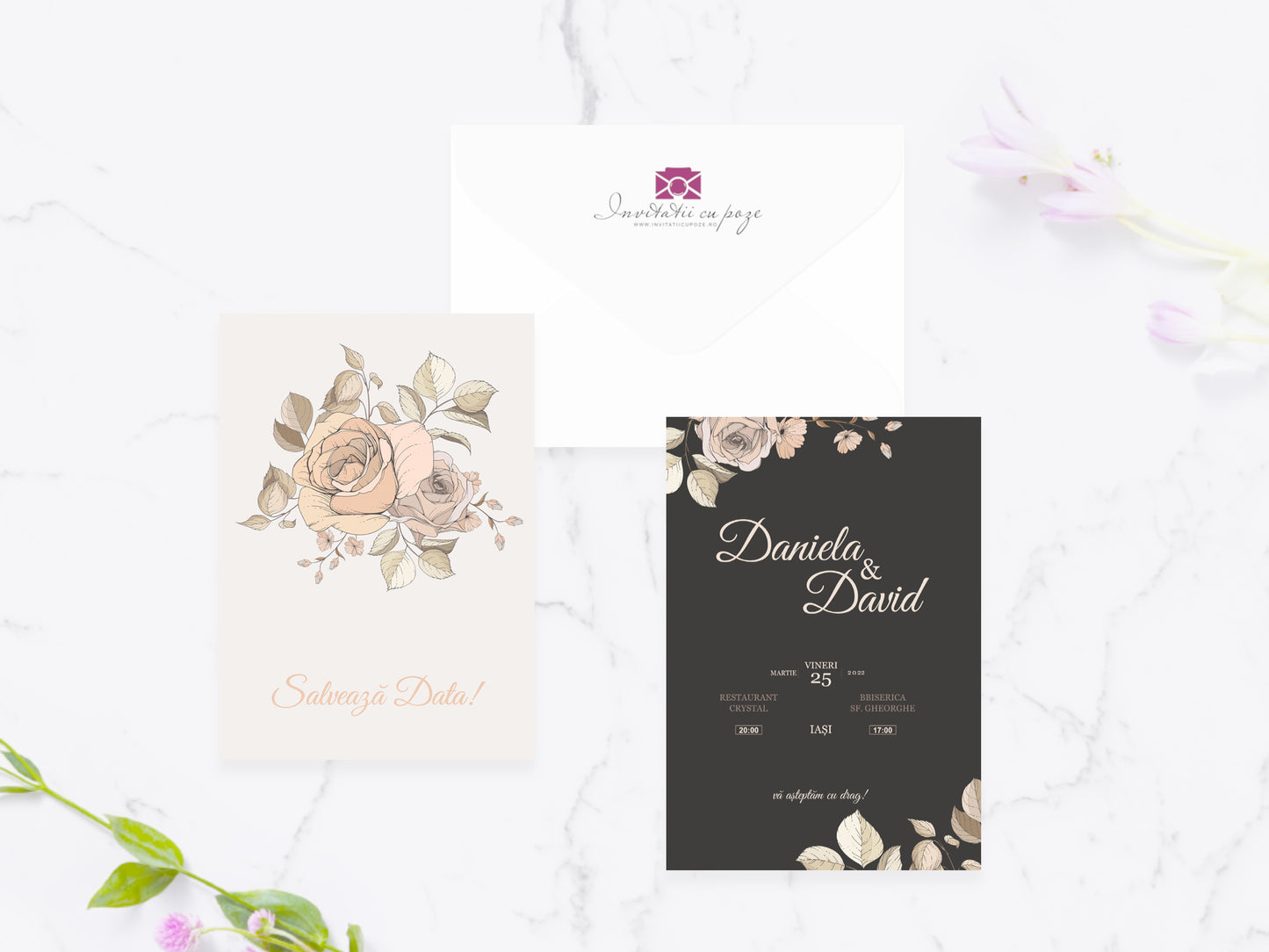 Invitatie nunta cu poza Duo Colour