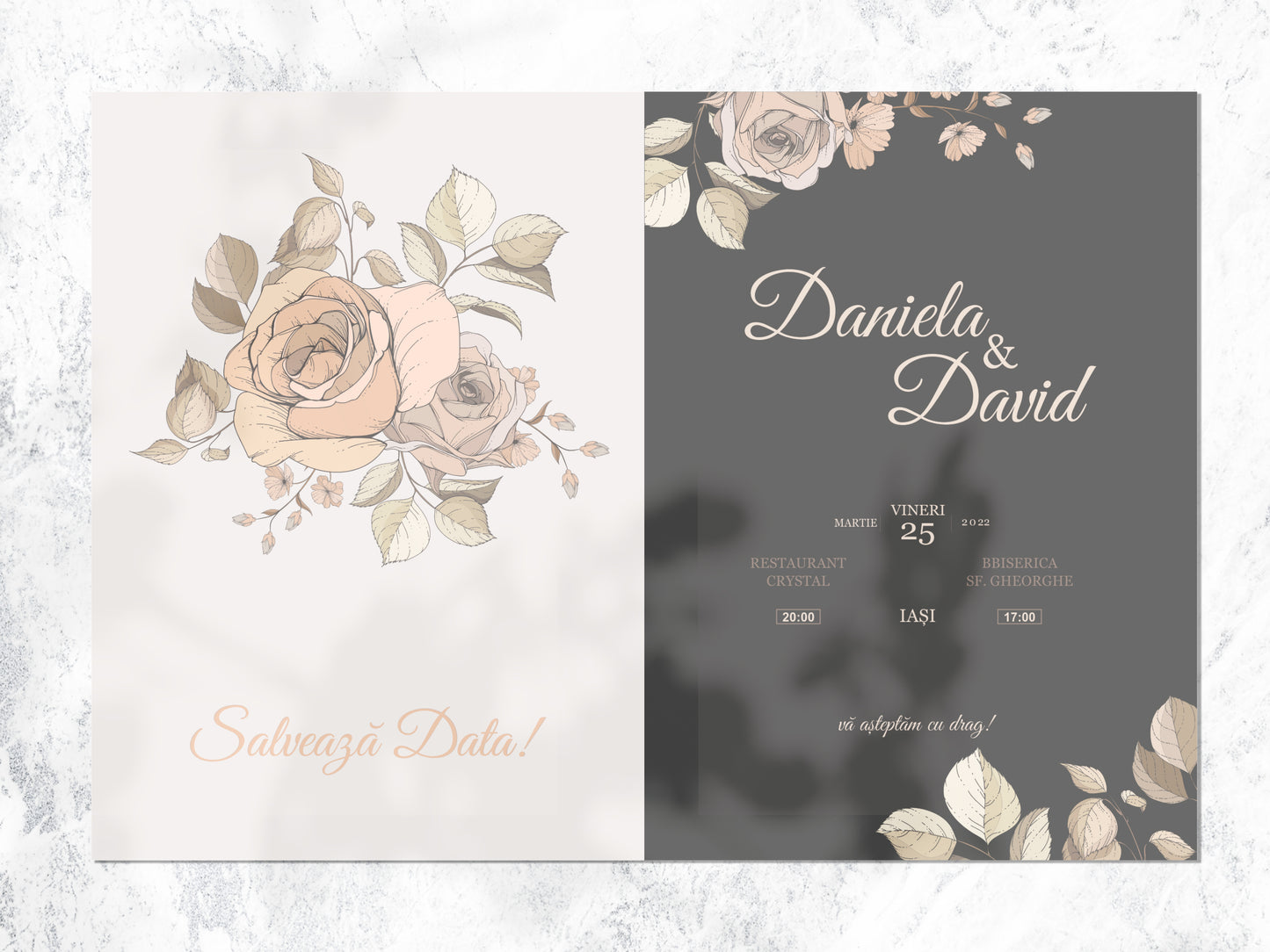 Invitatie nunta cu poza Duo Colour