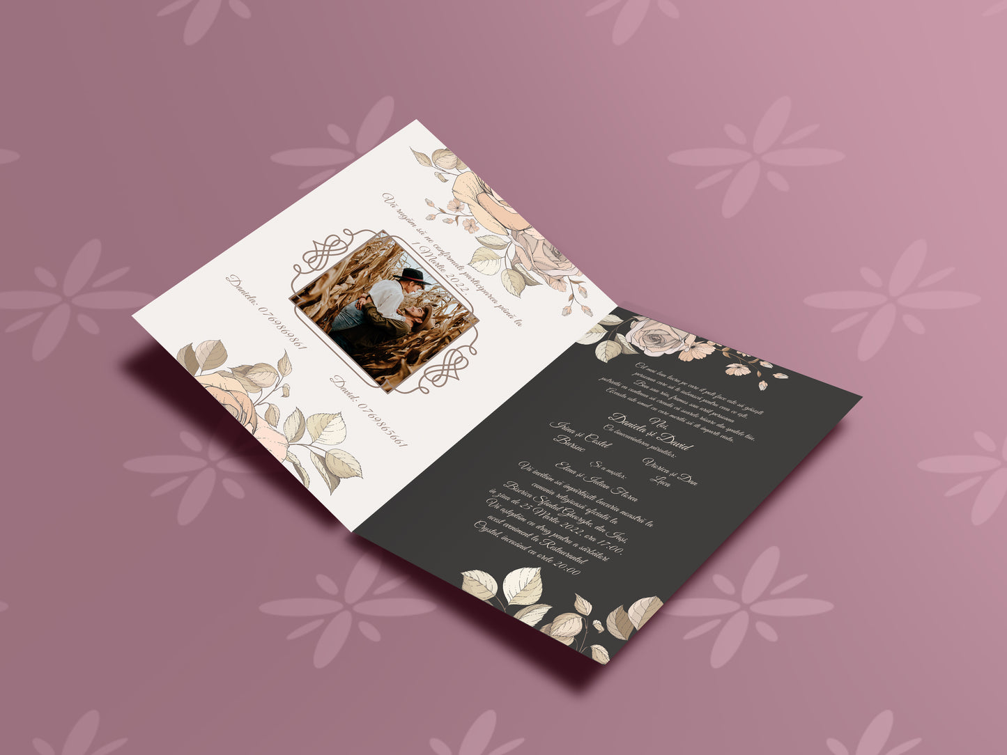 Invitatie nunta cu poza Duo Colour