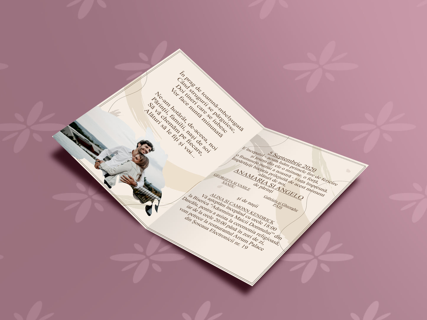 Invitatie de nunta cu poze Aquarela Love