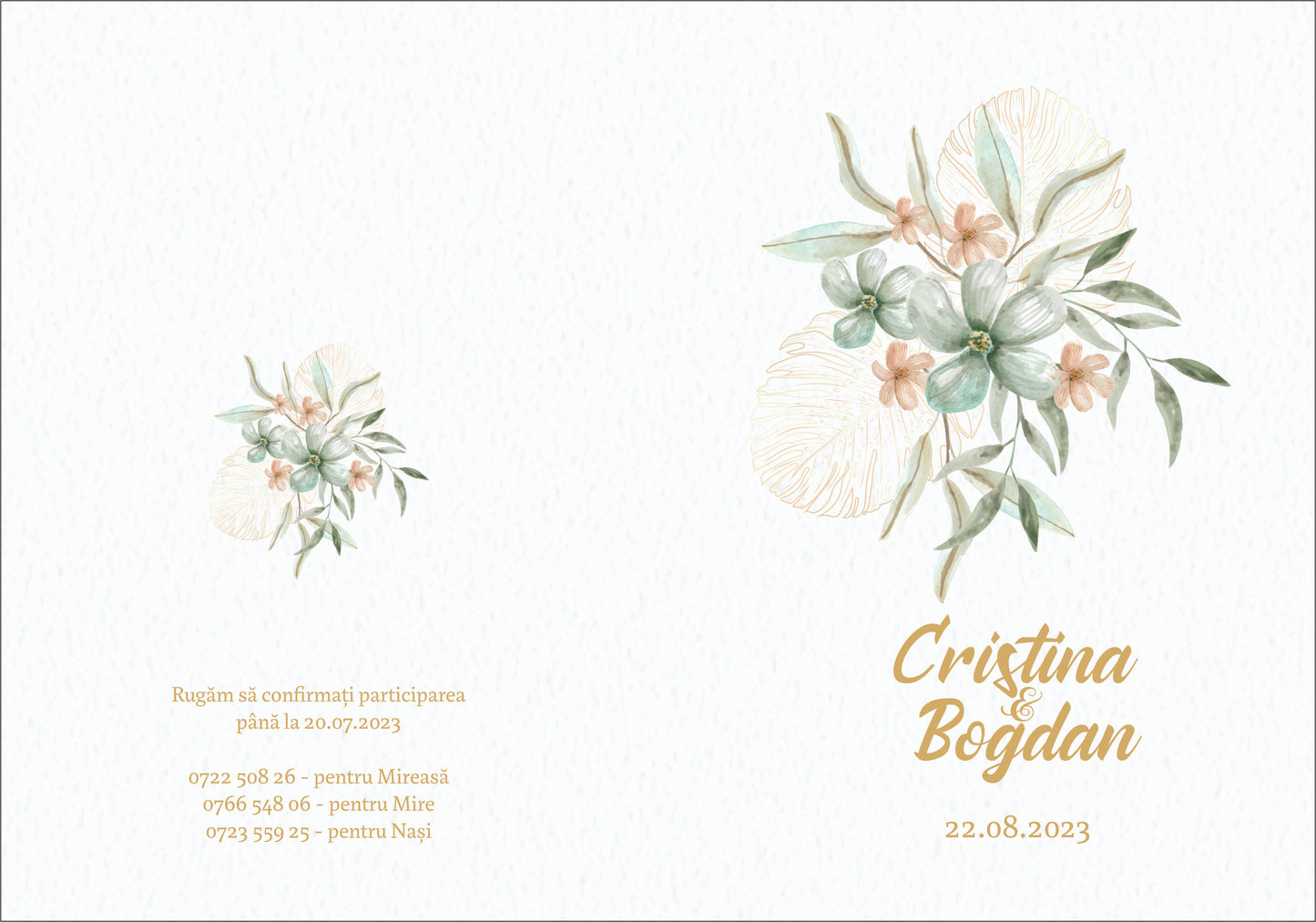 Invitatie nunta Hand Painted Flowers