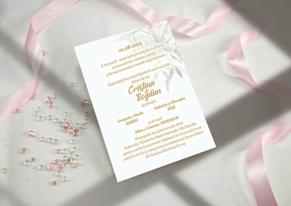 Invitatie nunta Hand Painted Flowers
