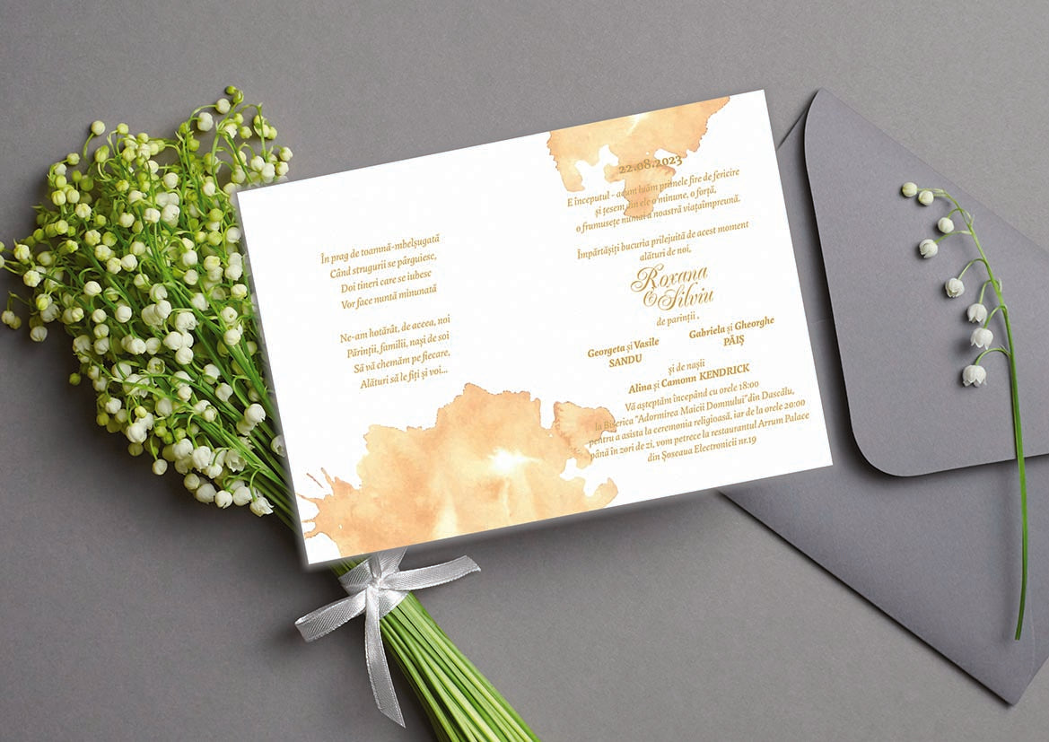 Invitatie de nunta Yellow Splash