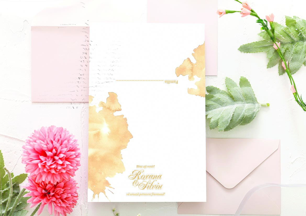 Invitatie de nunta Yellow Splash