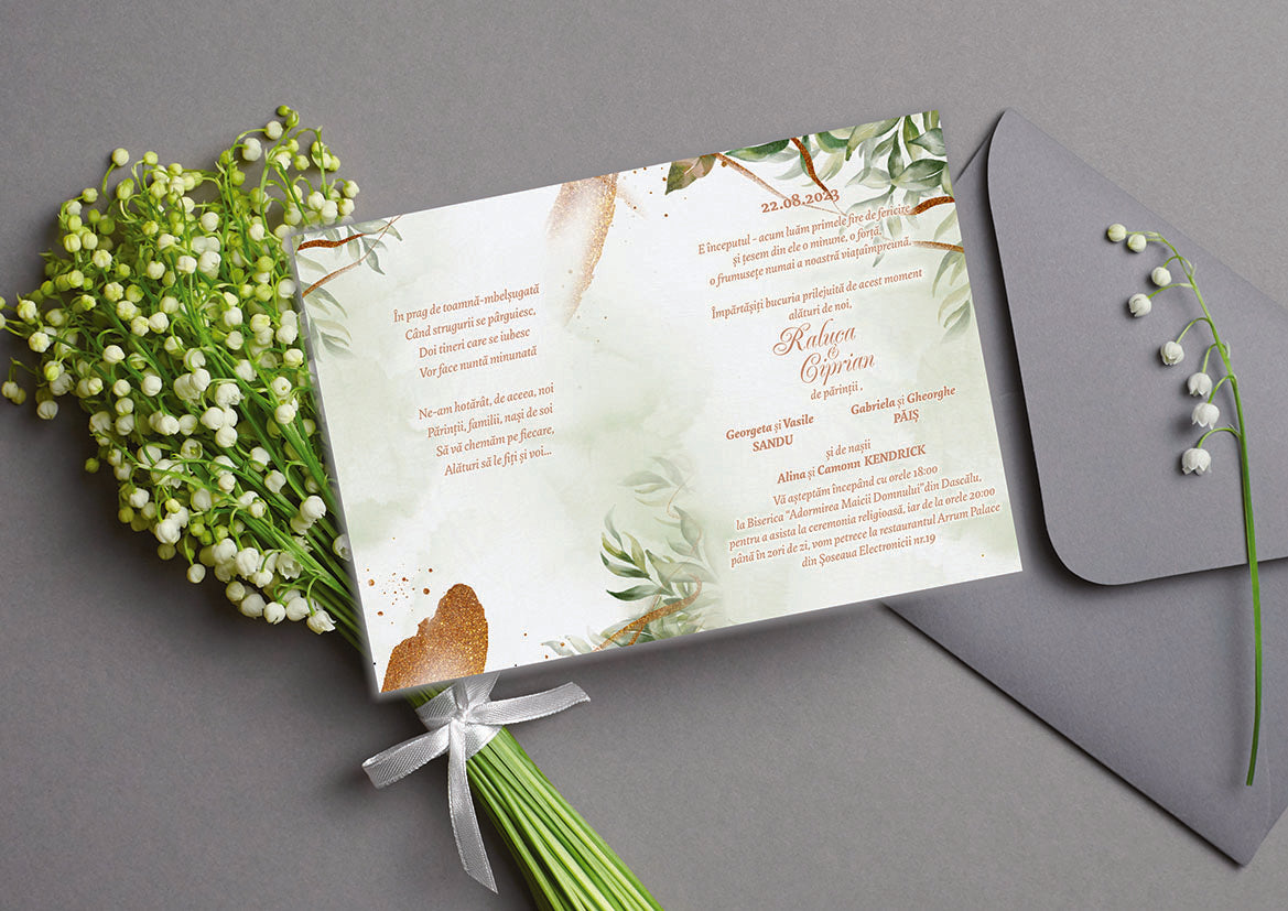 Invitatie de nunta Dusty Splash
