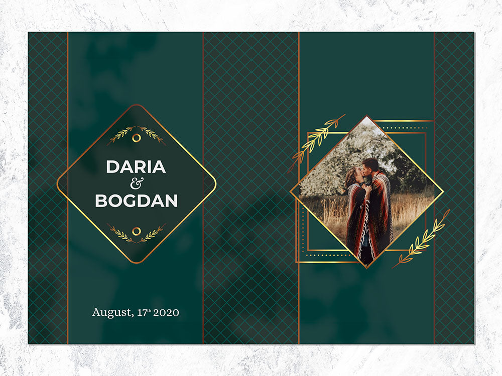 Invitatie nunta cu poza Green Love