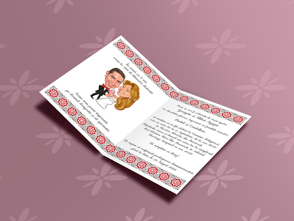 Invitatie cu poza Cartoon touch