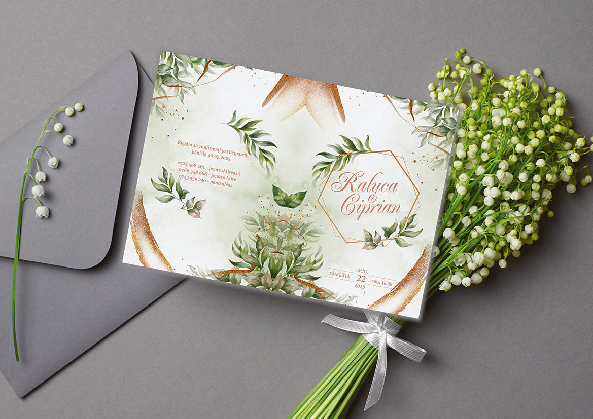 Invitatie de nunta Dusty Splash